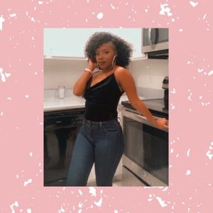 Fashion Nova Black Velvet Droop Neck Crop top